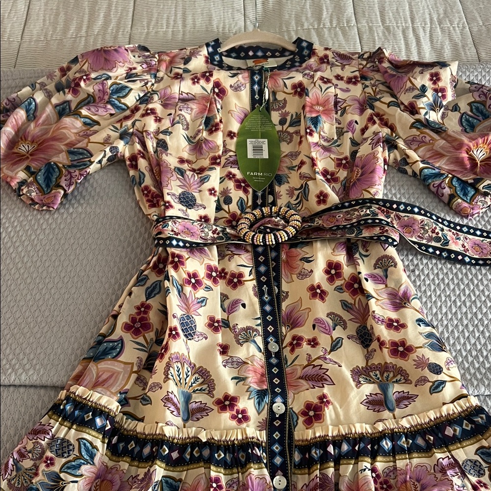 FARM Rio Superbloom Tapestry Dress NWT
